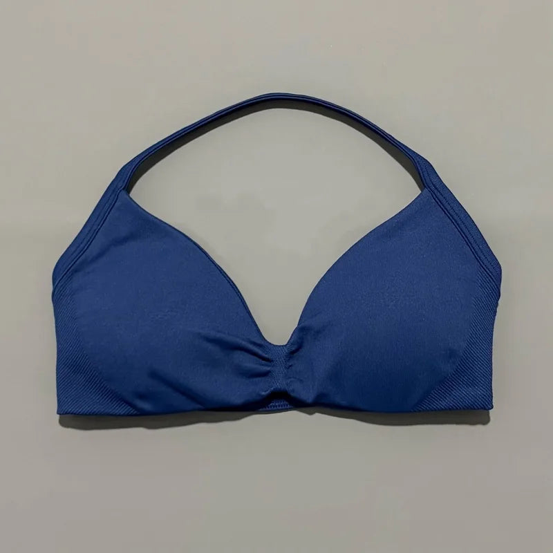 Impact Strappy Sports Bra – High Support Seamless Halter Top