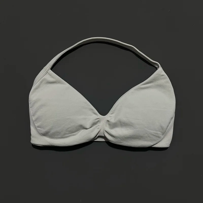 Impact Strappy Sports Bra – High Support Seamless Halter Top