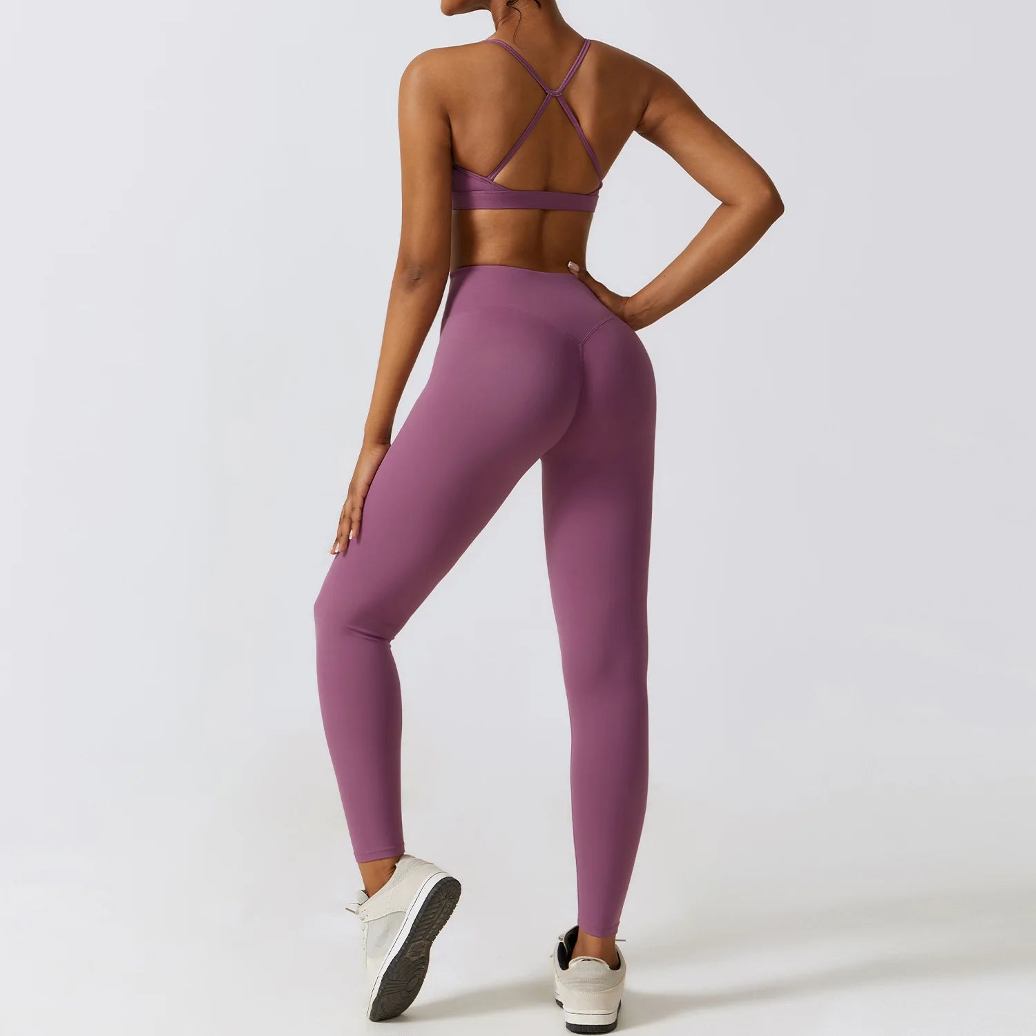 Women's 2-Piece Yoga Set – Leggings, & Long Sleeve Crop Top