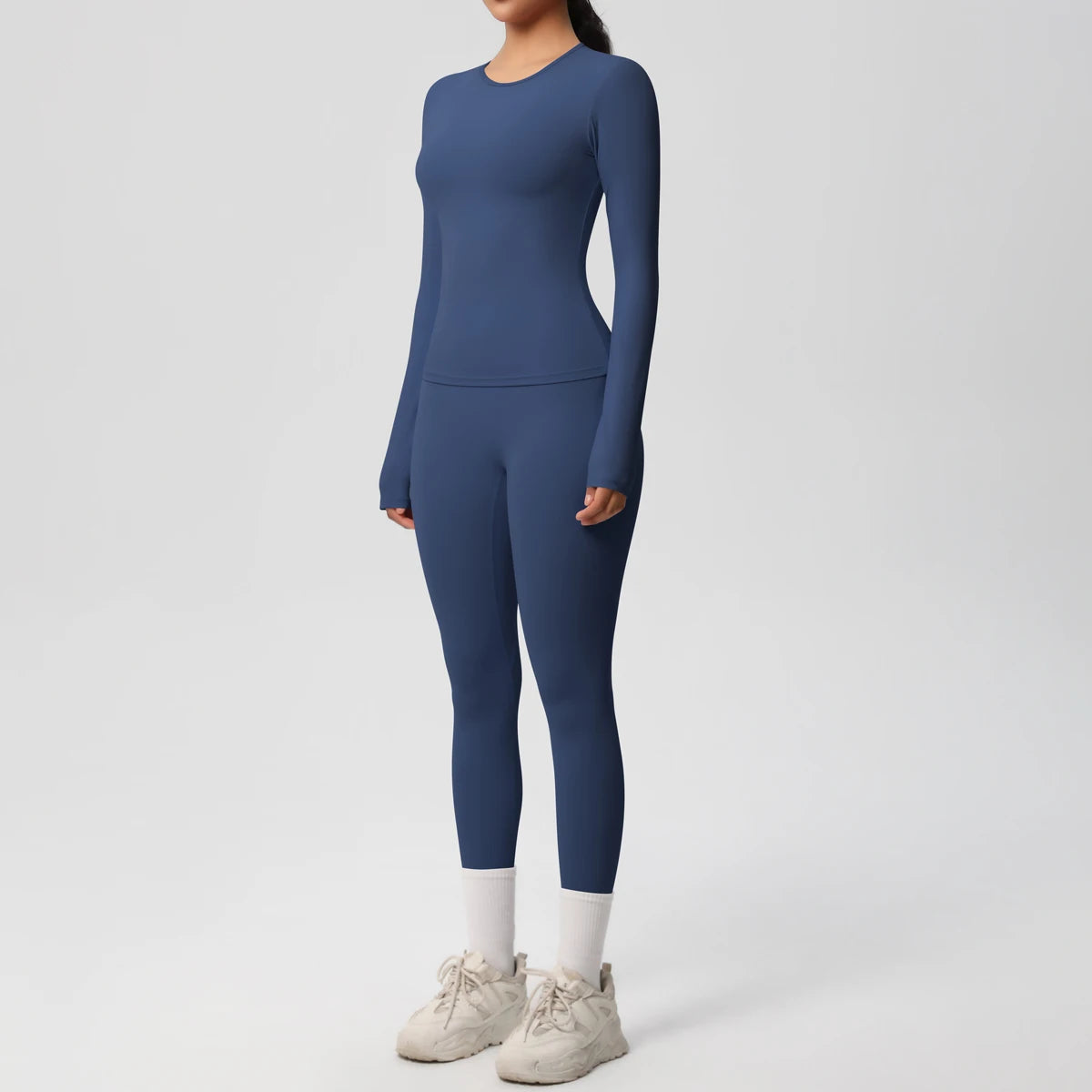 Amour Sculpted 2-Piece Set – Long Sleeve Crop Top & High-Waist Leggings