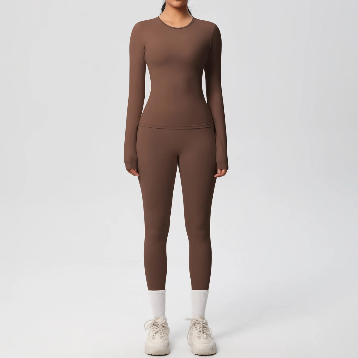 Amour Sculpted 2-Piece Set – Long Sleeve Crop Top & High-Waist Leggings