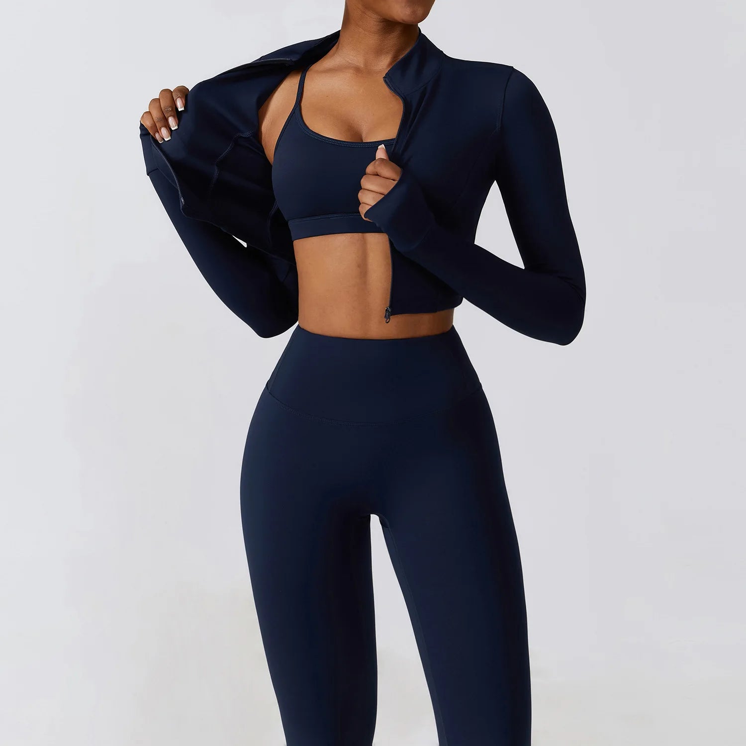 Women's 2-Piece Yoga Set – Leggings, & Long Sleeve Crop Top