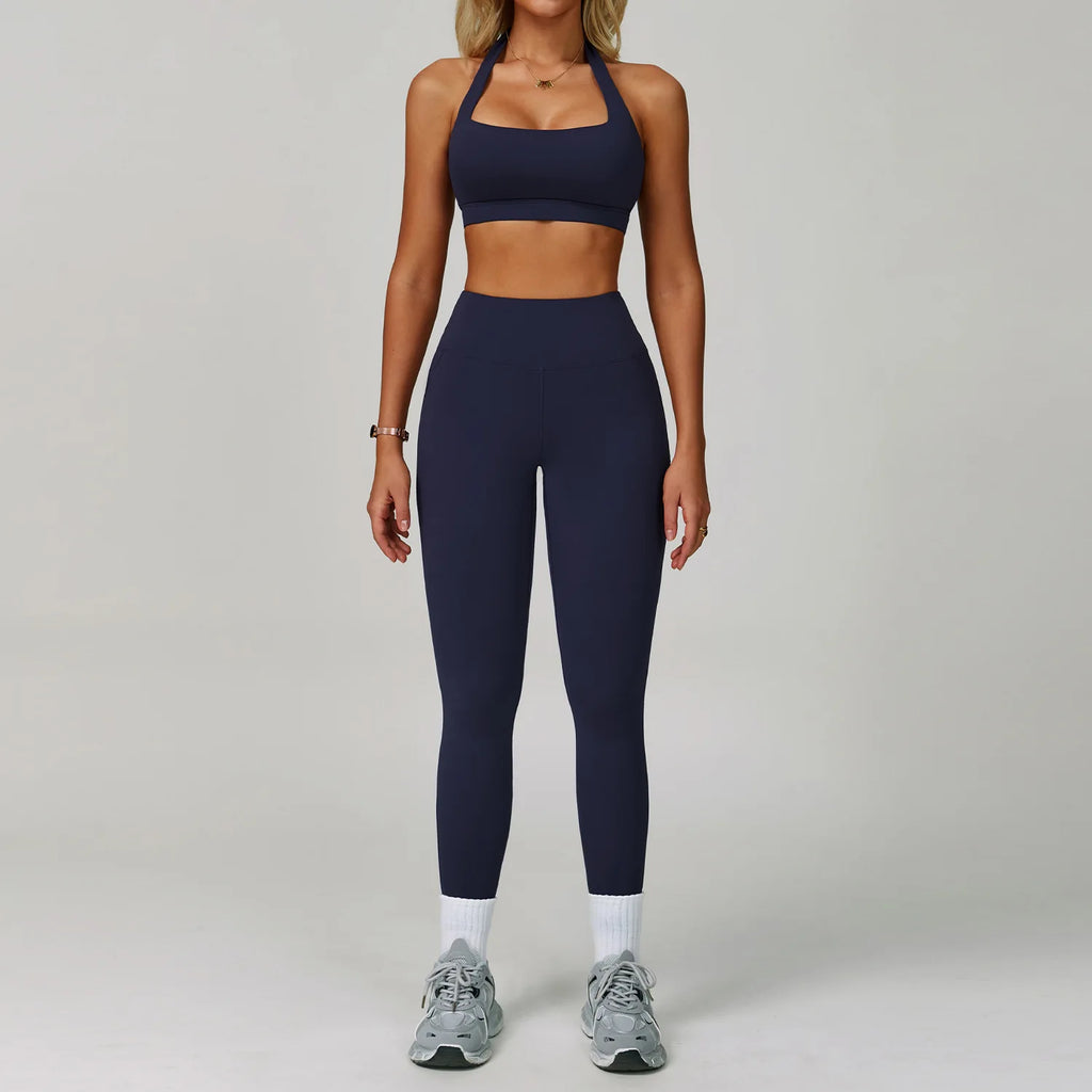 Serenity Strength 2-Piece Seamless Yoga Set – High-Waist Leggings & Sports Top for Women 🧘‍♀️
