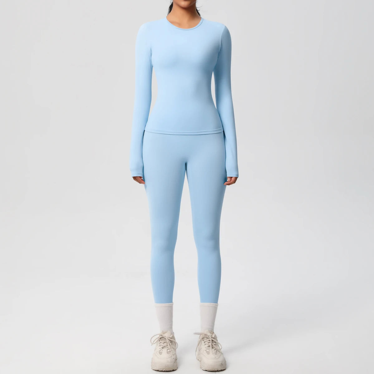 Amour Sculpted 2-Piece Set – Long Sleeve Crop Top & High-Waist Leggings