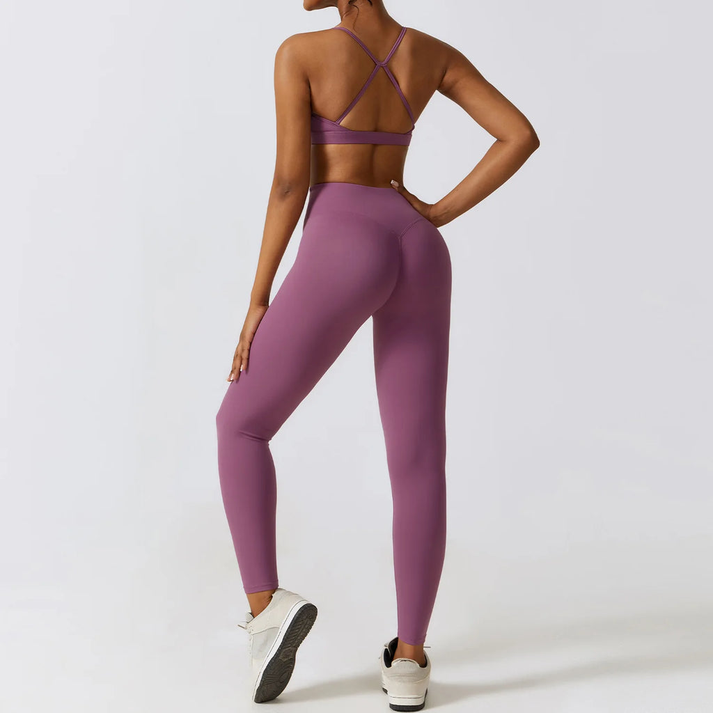 Women's 2-Piece Yoga Set – Leggings, & Long Sleeve Crop Top
