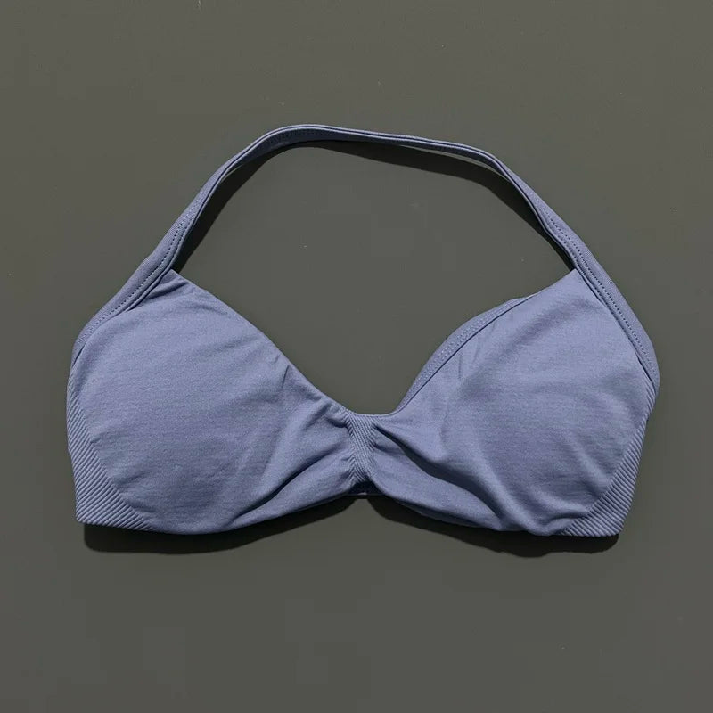 Impact Strappy Sports Bra – High Support Seamless Halter Top