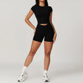 Angel Sculpt 2-Piece Short Sleeve Crop Top & High-Waist Leggings Set
