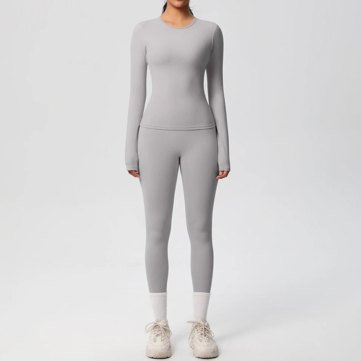 Amour Sculpted 2-Piece Set – Long Sleeve Crop Top & High-Waist Leggings