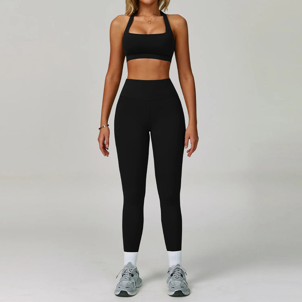 Serenity Strength 2-Piece Seamless Yoga Set – High-Waist Leggings & Sports Top for Women 🧘‍♀️