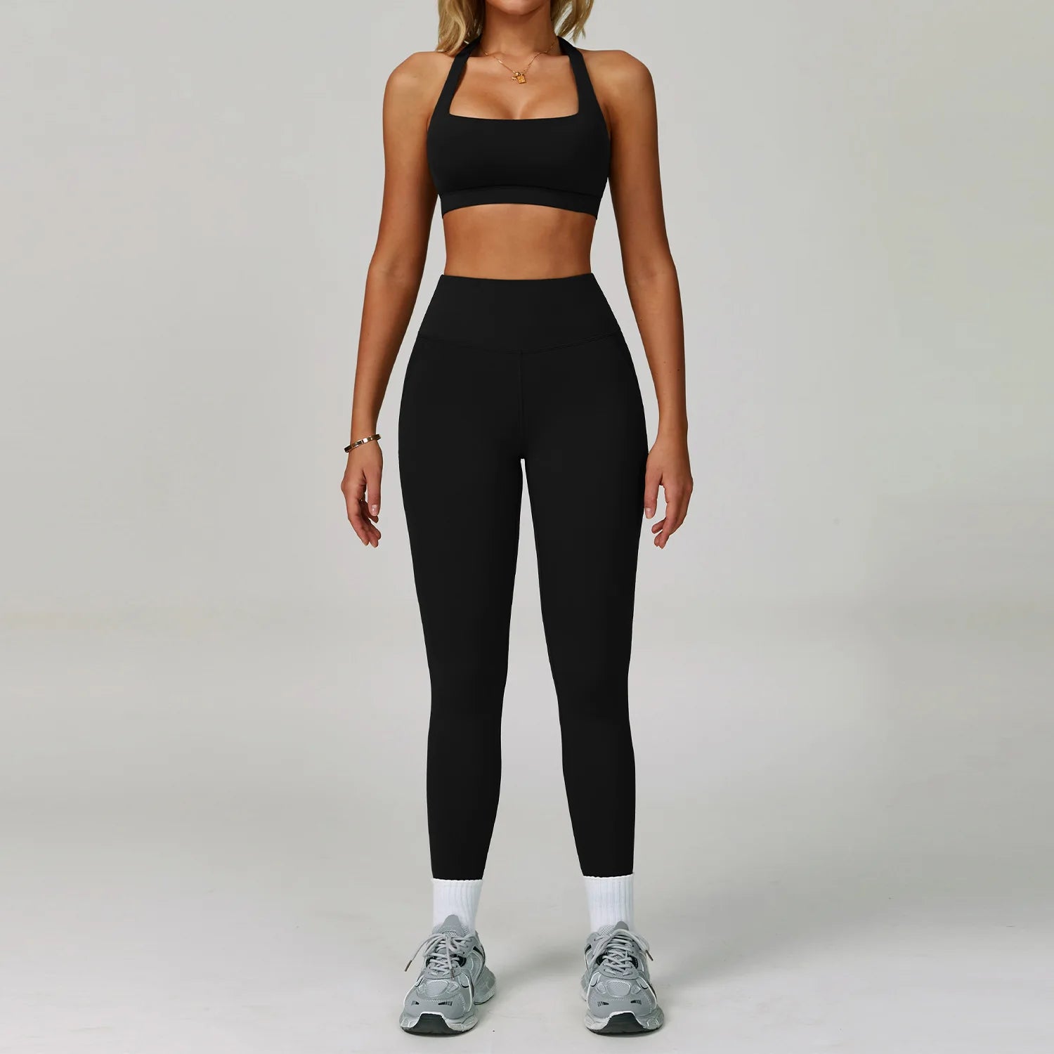 Serenity Strength 2-Piece Seamless Yoga Set – High-Waist Leggings & Sports Top for Women 🧘‍♀️