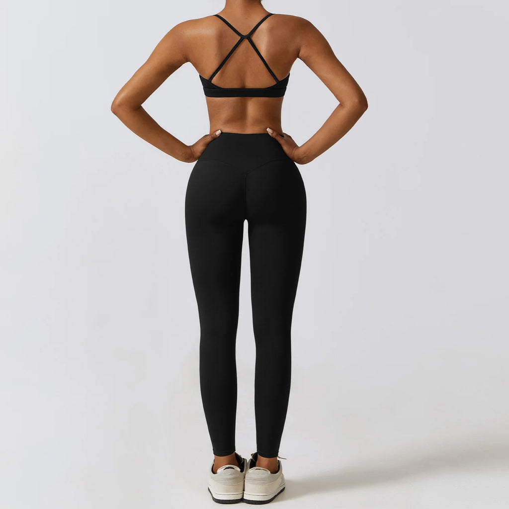 Women's 2-Piece Yoga Set – Leggings, & Long Sleeve Crop Top