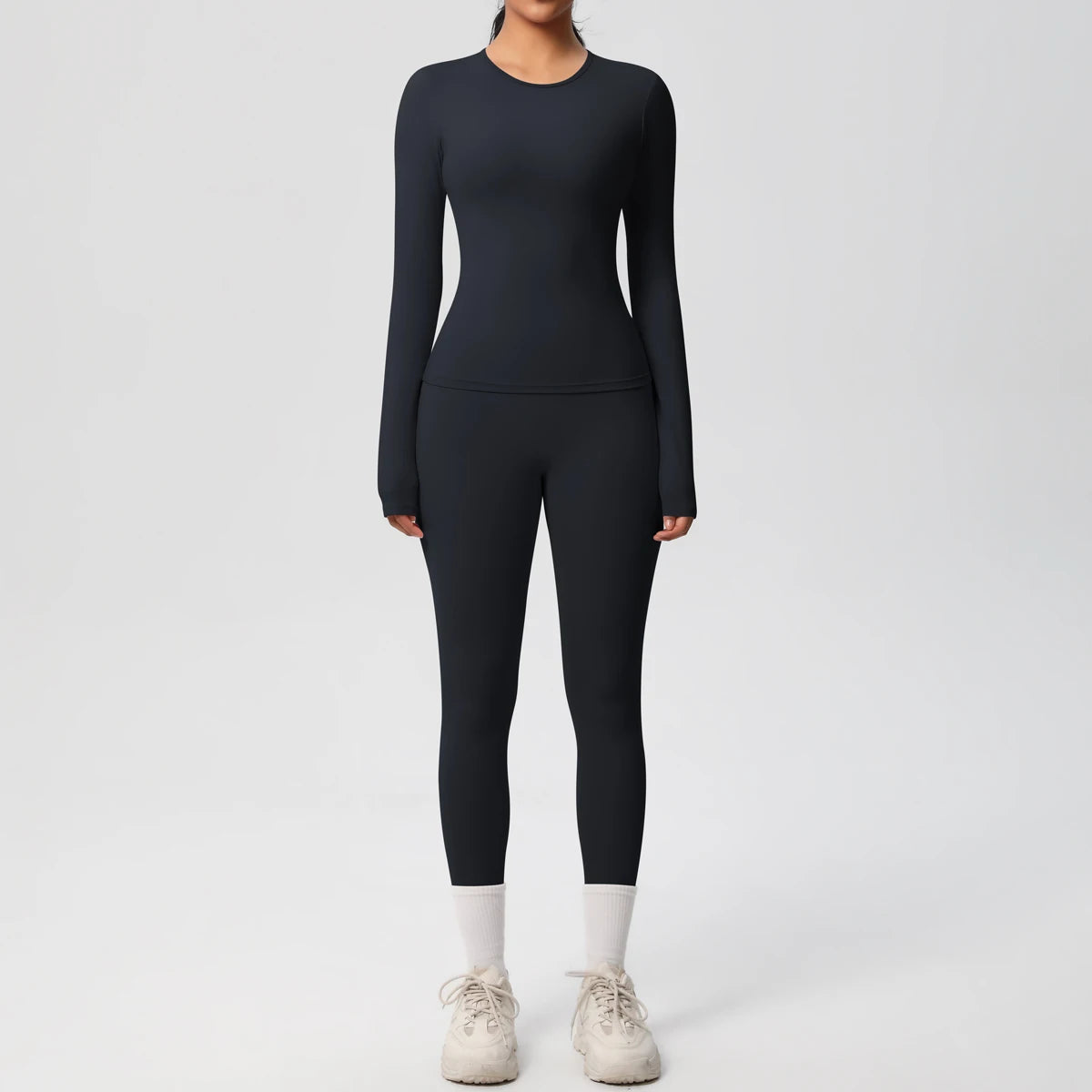 Amour Sculpted 2-Piece Set – Long Sleeve Crop Top & High-Waist Leggings