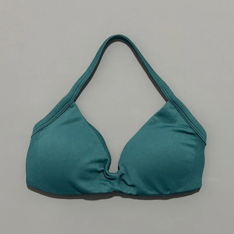 Impact Strappy Sports Bra – High Support Seamless Halter Top