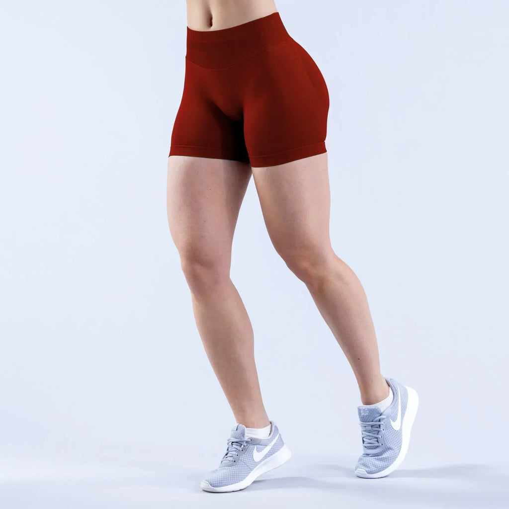Sun-Kissed High-Waist Yoga Shorts – Flattering Fitness & Running Shorts for Women